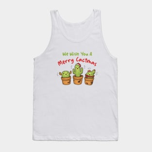 We Wish You A Merry Cactmas Christmas Cactus Tank Top